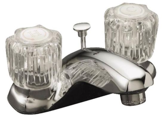 Picture of Lavatory-Faucet Acrylic Handle Plastic Pop-Up Chrome