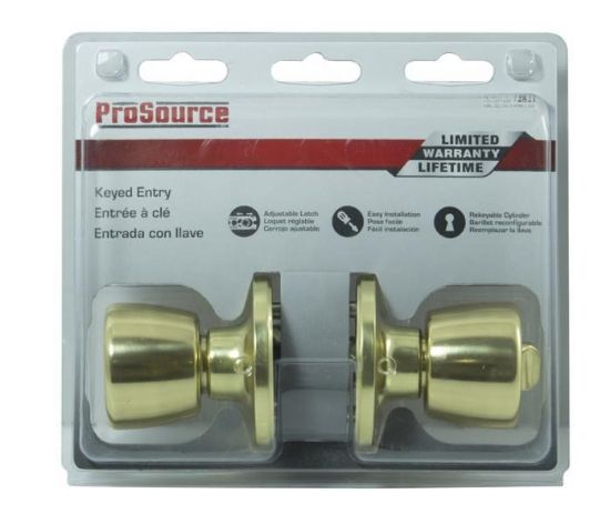 Picture of Lock-Set Entrance-Type Tulip-Knob Adjustable Backset 4 Way Latch K3 Polished Brass