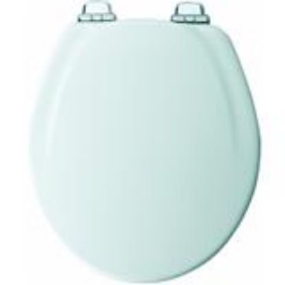 Picture of Toilet-seat Wood-material White With Chrome Hinges