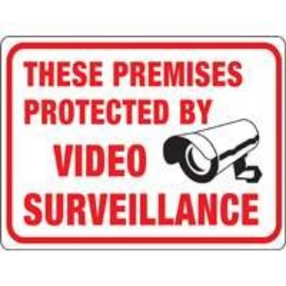 Picture of Sign These Premises Protected By Video Surveillance Plastic 9" x 12"
