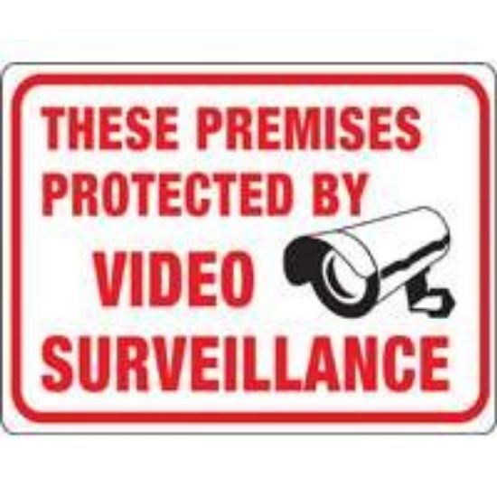 Picture of Sign These Premises Protected By Video Surveillance Plastic 9" x 12"