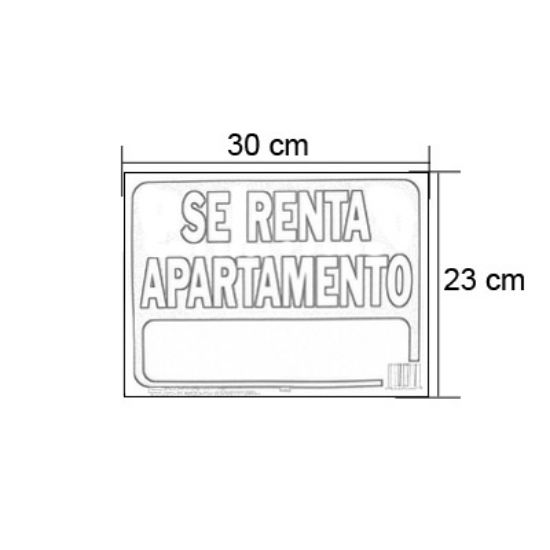 Picture of 9" x 12" Plastic Spanish Apartment for Rent (Se Renta Apartmento)