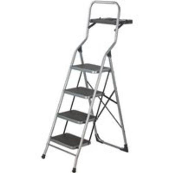 Picture of Step-ladder 4-step With Tray 4 Step Steel Black