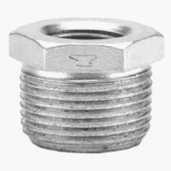 Picture of Galvanized-Plumbing Malleable-Iron Galvanized-Finish 3/8" X 1/4 Hex-Bushing