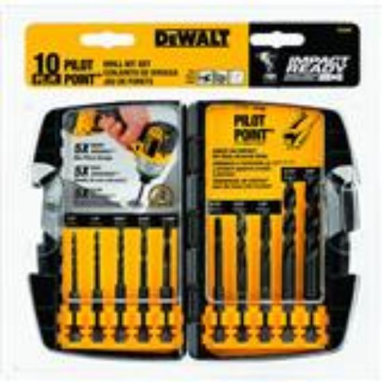 Picture of 10 Piece Impact-Rated High-Speed-Steel Black-Oxide-Finish Drill-Bit-Set