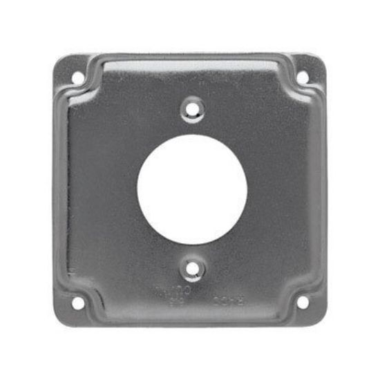 Picture of 4" Square Electrical-Box-Cover Steel 1/2" Rise Single-Receptacle 1.620