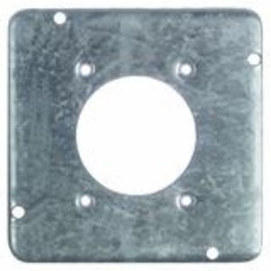 Picture of 4-11/16" Square Electrical-Box-Cover Raised 1/2" Dryer Receptacle 2.125" Diameter