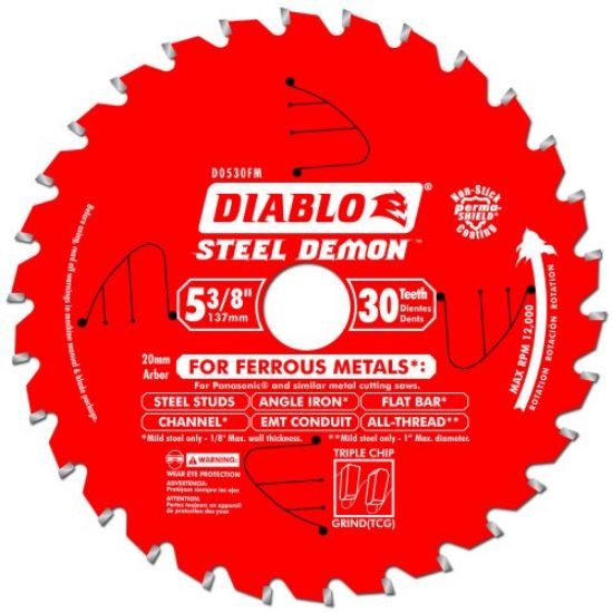Picture of Ferrous Metal Circular-Sawblade 5-3/8" x 30-Tooth x 20mm