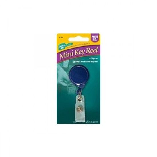 Picture of Mini Key-Reel with Badge Holder 1" diameter 1/cd Blue Clip on