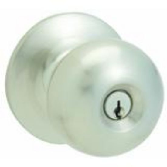 Picture of Lock-Set Entrance-Type Half-Round Knob Satin-Nickel 1/2"