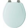 Picture of Toilet-Seat Wood-Material White w/ Nickel Hinges