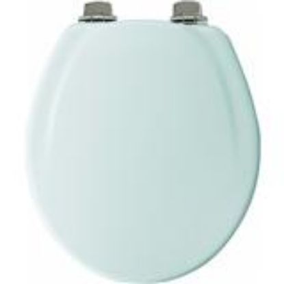 Picture of Toilet-Seat Wood-Material White w/ Nickel Hinges