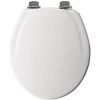 Picture of Toilet-Seat Wood-Material White w/ Nickel Hinges
