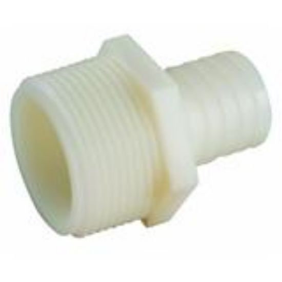 Picture of 1 X 1-1/4" Barbed Male-Adapter Nylon Hose-Barb X MIP