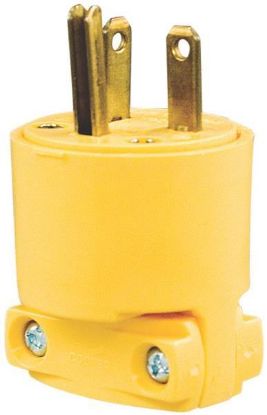 Picture of Electrical-Plug 125-Volt 20-Amp Grounded Straight Double-Pole 3-Wire Yellow
