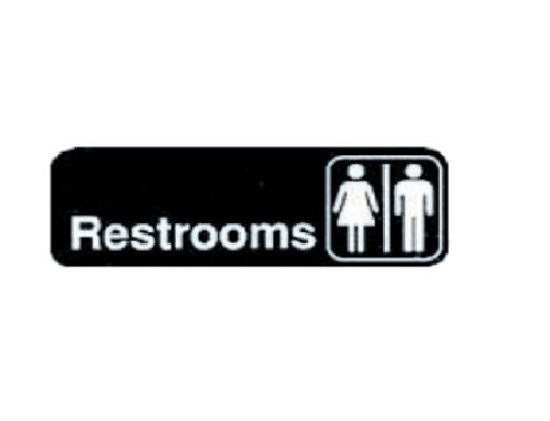 Picture of Restrooms Sign Plastic 3" x 9"