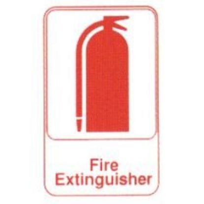 Picture of Sign 6 x 9" Plastic- Fire-Extinguisher (red and white)