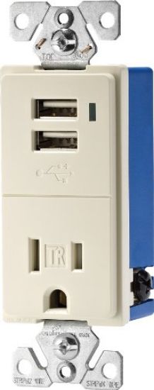 Picture of Combination Receptacle/USB Charger 15-Amp 125-Volt 5V DC/CC 700mA