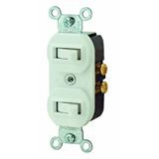 Picture of Combination-Switch Duplex-Toggle Single-Pole 3-Way 15-Amp