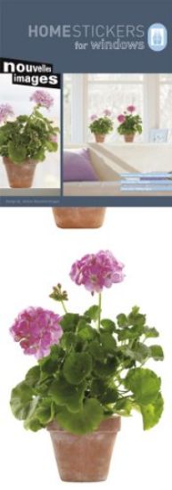 Picture of Pink Geranium Window Decor Sticker
