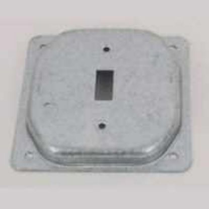 Picture of Square Electrical-Box-Cover Steel 4" 1/2" Rise Single Toggle