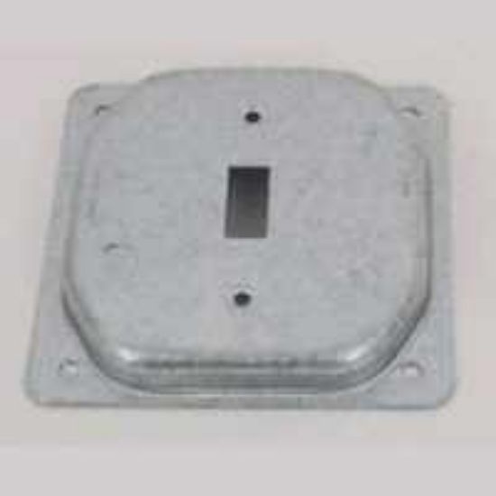 Picture of Square Electrical-Box-Cover Steel 4" 1/2" Rise Single Toggle