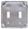 Picture of Electrical-Box-Cover Square Steel Double-Toggle 4" 1/2" Rise