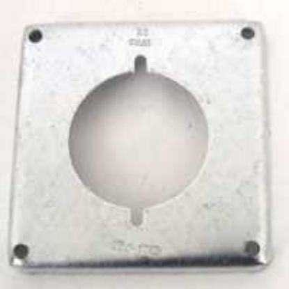 Picture of Square Electrical-Box-Cover Steel 4" 1/2" Rise Single-Receptacle 2.141" Diameter