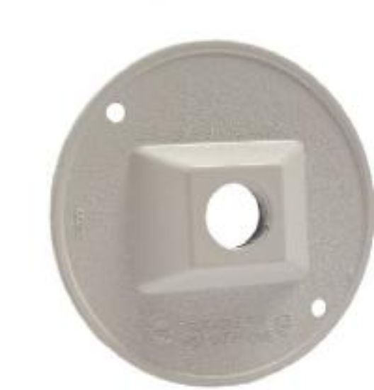 Picture of Light-Bulb-Socket Weather-Proof Electrical-Box-Cover Round 1 x 1/2" White