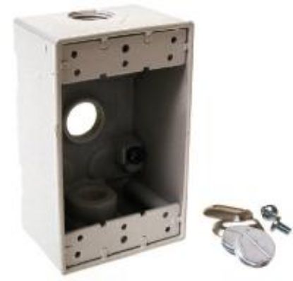 Picture of Electrical-Box Weather-Proof 3 X 1/2" Outlet White
