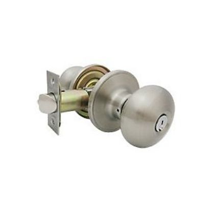 Picture of Entry-lockset Tubular Knob Brass Satin-nickle