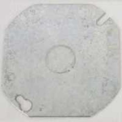 Picture of Octagon Electrical-Box-Cover Steel Blank 4" 1/2" Knockout