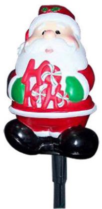Picture of 3-Light Santa With Gift Box Pathway Marker