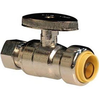 Picture of 1/2 X 3/8" Push-on Straight Supply-valve Quarter-turn
