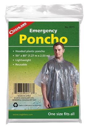 Picture of Emergency Poncho Polyethylene Clear 50" X 80"