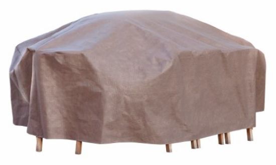 Picture of Duckcover 127" Cappuccino Oval Table & Patio-Chair-Cover
