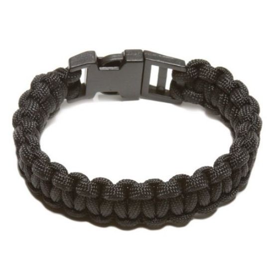 Picture of Parachute-Cord Survival Bracelet Black Medium