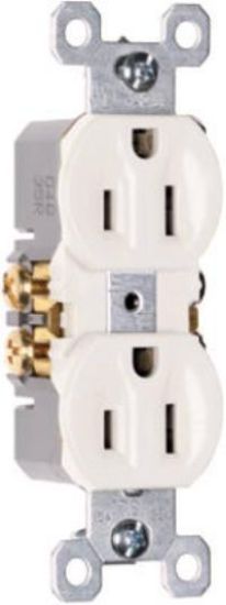 Picture of Electrical-Outlet Duplex-Receptacle 15-Amp 125-Volt Double-Pole 3-Wire Residential Grade