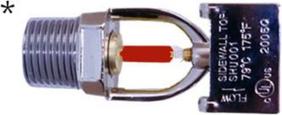 Picture of Fire-Sprinkler Head Glass-Bulb Sidewall Chrome-Plated 1/2" NPT