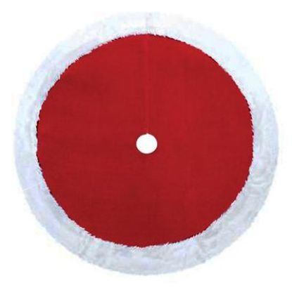 Picture of Tree-Skirt Christmas-Tree 48" Red With White Trim Plush