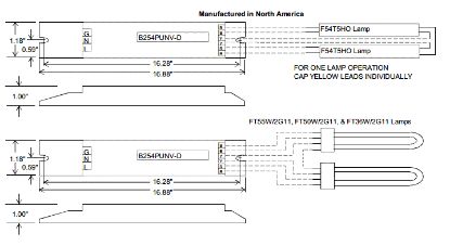 Picture of Ballast For F54t5ho 1 Or 2 Bulb