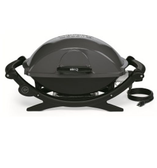 Picture of Q240 Electric Grill Dark Gray Taller Profile Lid 1560W Primary Cooking Area 280 SQIN Removable Catch...