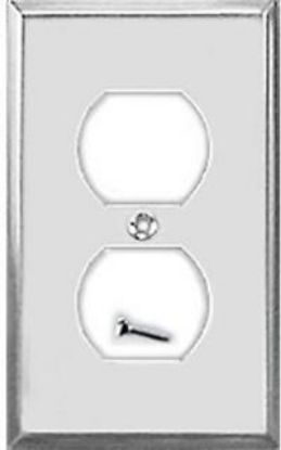 Picture of Wall-Plate Duplex-Receptacle Steel Chrome
