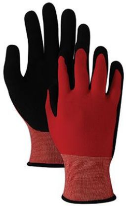 Picture of Medium/large Red & Black Polyurethane And Nitrile-Coated Double Palm Gloves