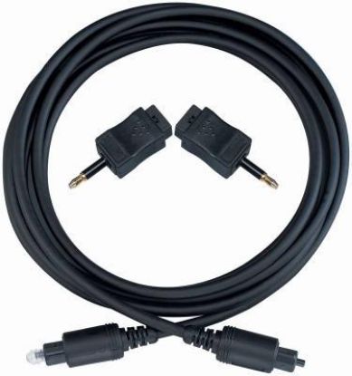 Picture of 6' Digital Optical Audio-Cable With Mini Stereo Plug Adapters