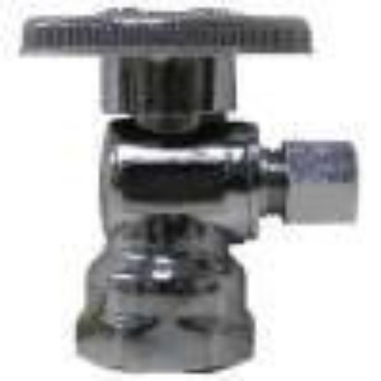 Picture of 1/2 Ips X 1/4 Cmp Supply-Stop Quarter-Turn Finish Chrome-Plated