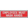 Picture of Employees Must Wash Hands Aluminum Self-Adhesive Sign