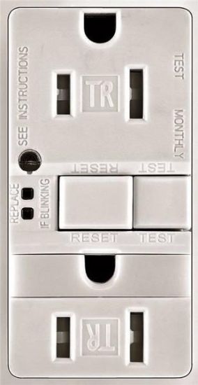 Picture of 15-Amp Duplex Receptacle Tamper-Resistant Self-Test Night-Light White