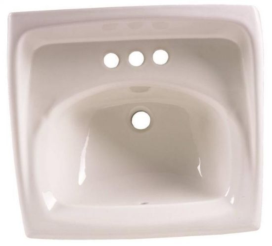 Picture of 20 X 18 Lavatory-sink Wall-mount D Shaped Bowl Backsplash White