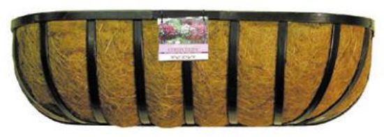 Picture of 36" Wrought-Iron Wall Trough Black Coconut-Liner 7 X 7